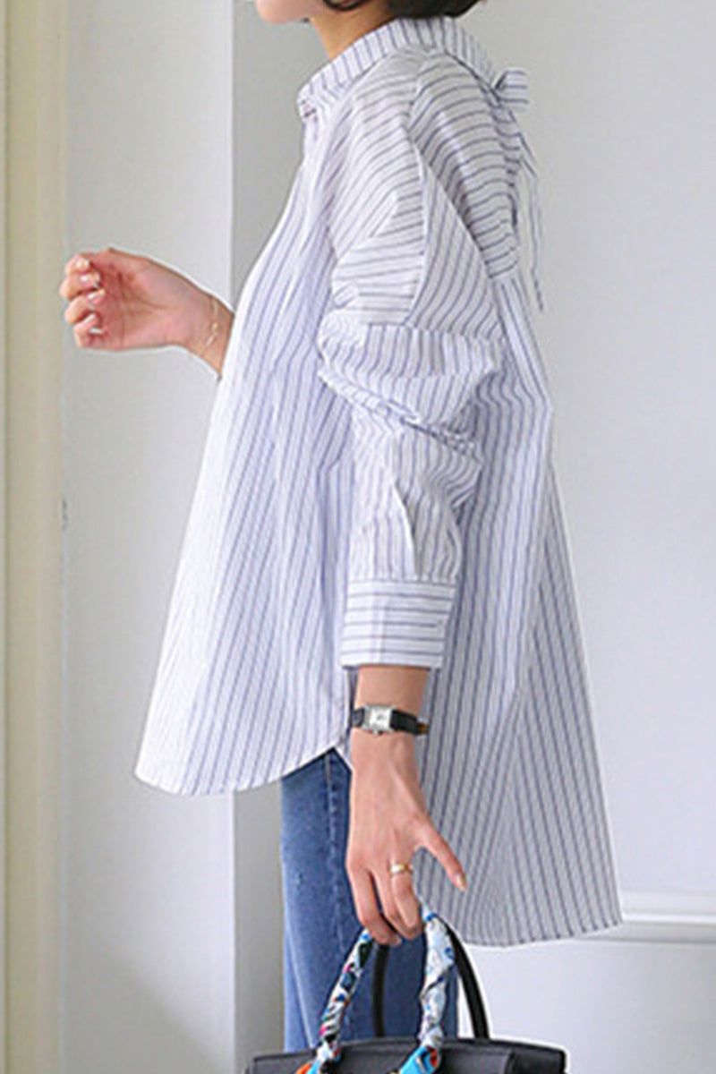 100% Cotton Oversized Striped Shirt