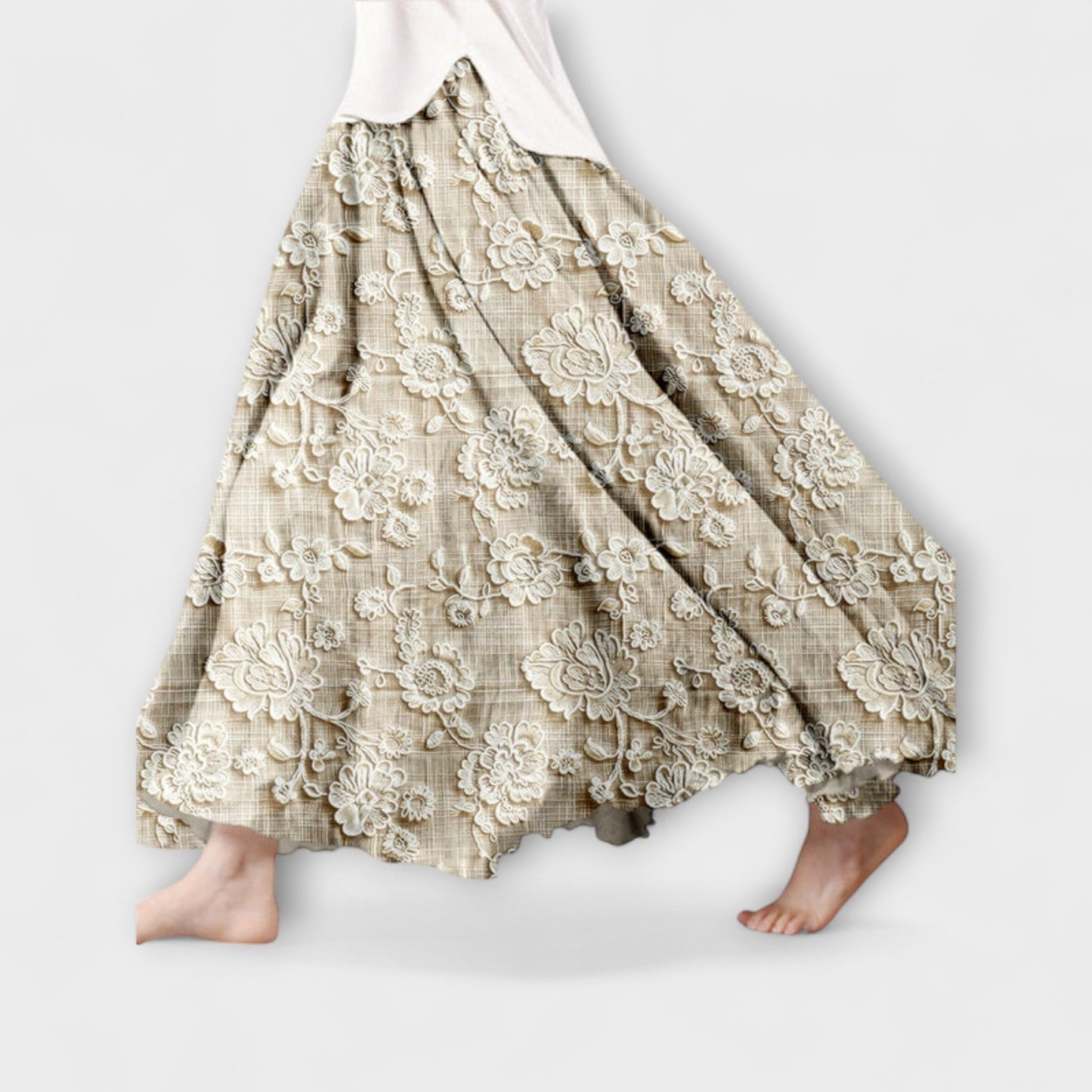 Ava - Floral Lace Pattern Skirt