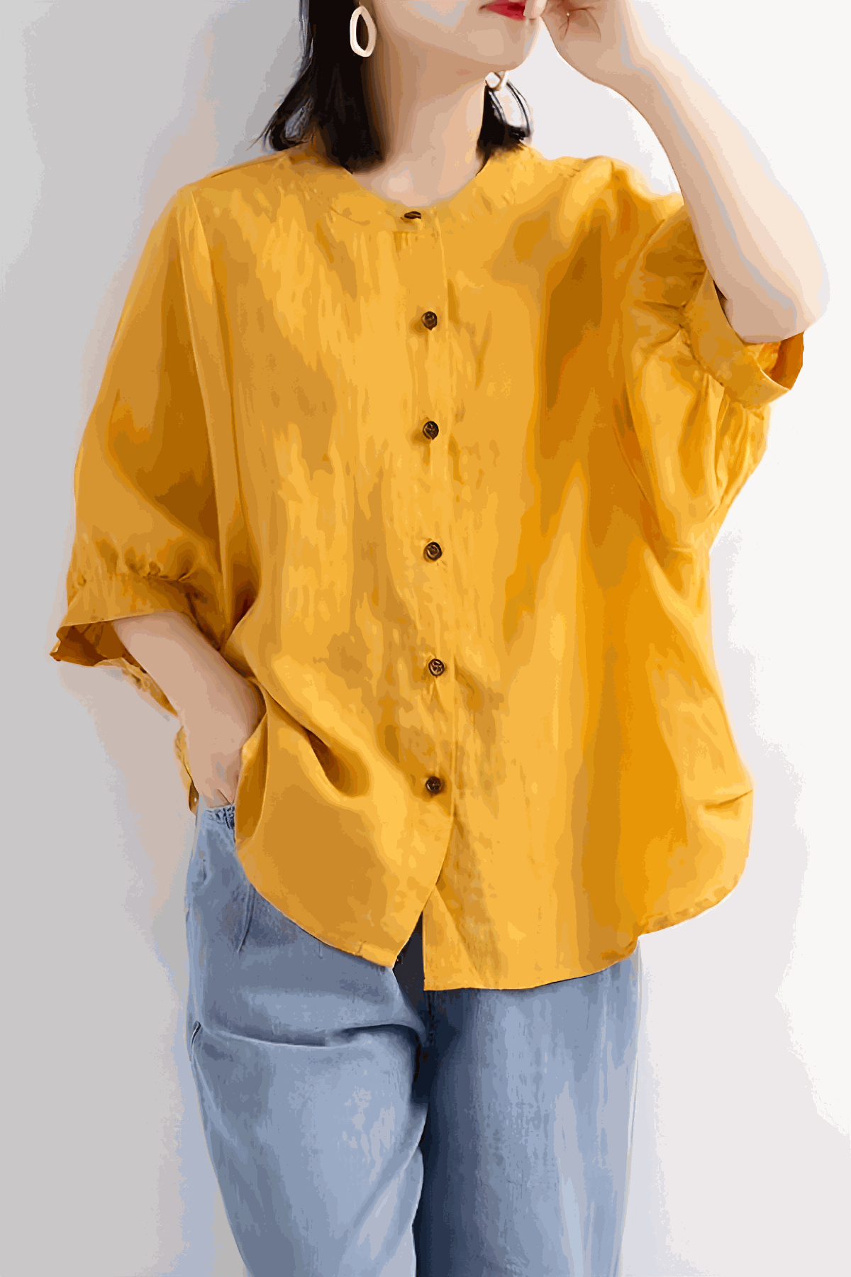 Relaxed Loose Breathable Linen Blouse