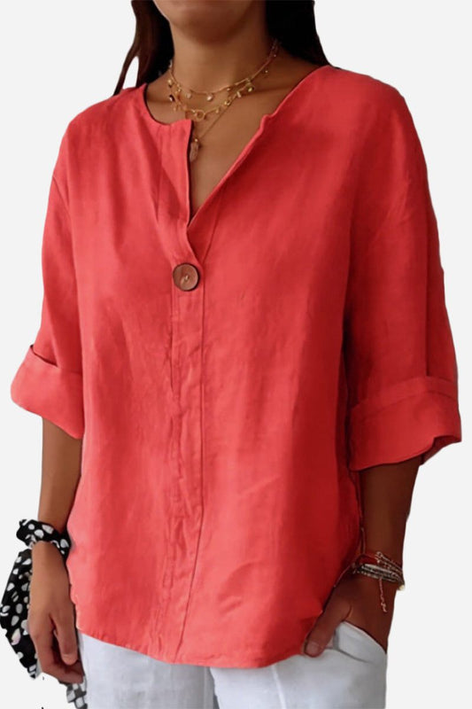 Pure Linen Age-Defying Button Detail Shirt