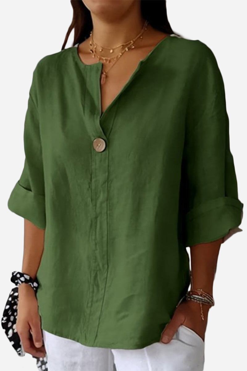 Pure Linen Age-Defying Button Detail Shirt