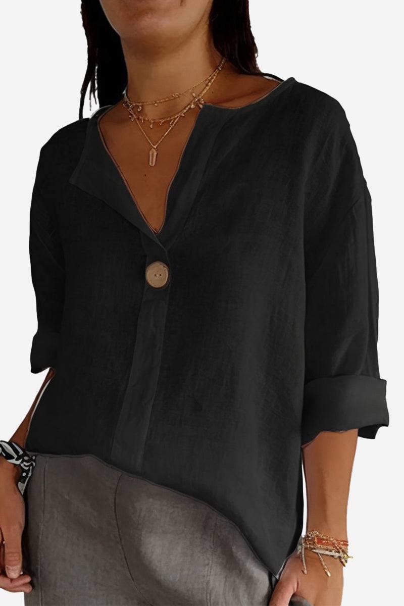 Pure Linen Age-Defying Button Detail Shirt