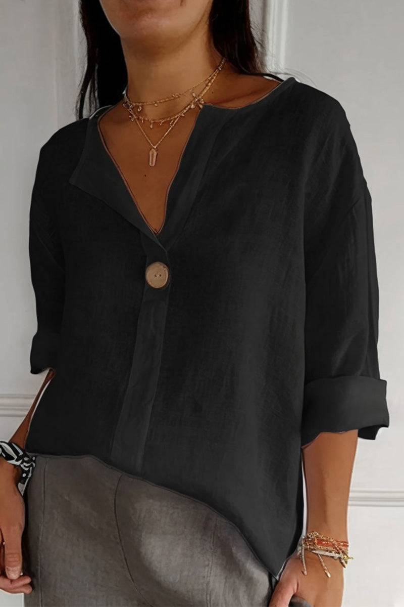 Pure Linen Age-Defying Button Detail Shirt