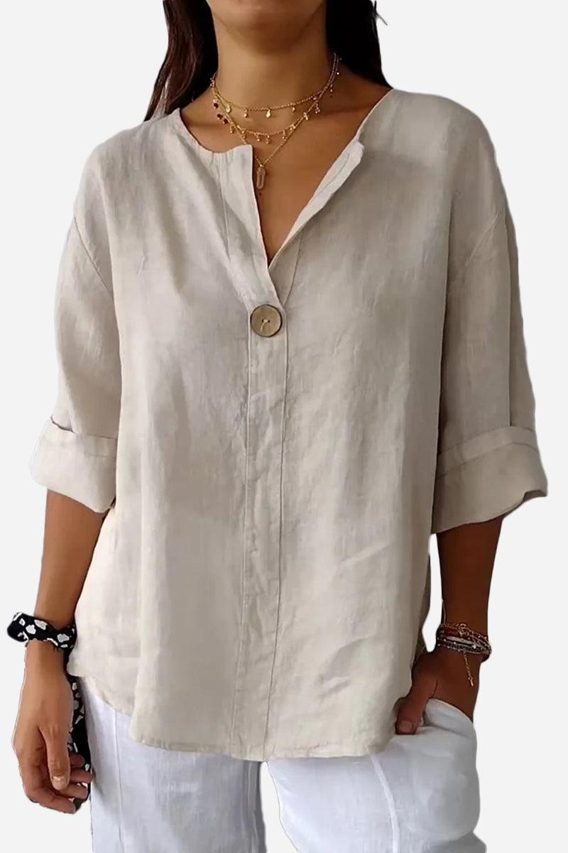 Pure Linen Age-Defying Button Detail Shirt