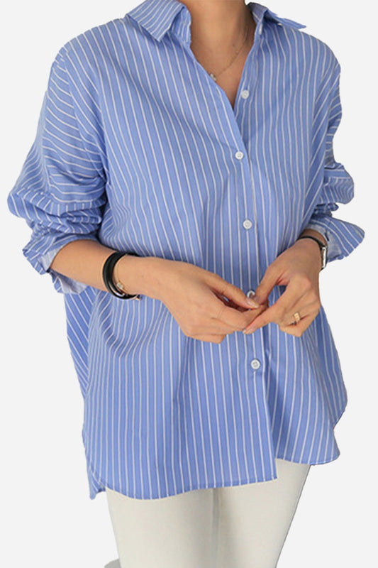 100% Cotton Oversized Striped Shirt