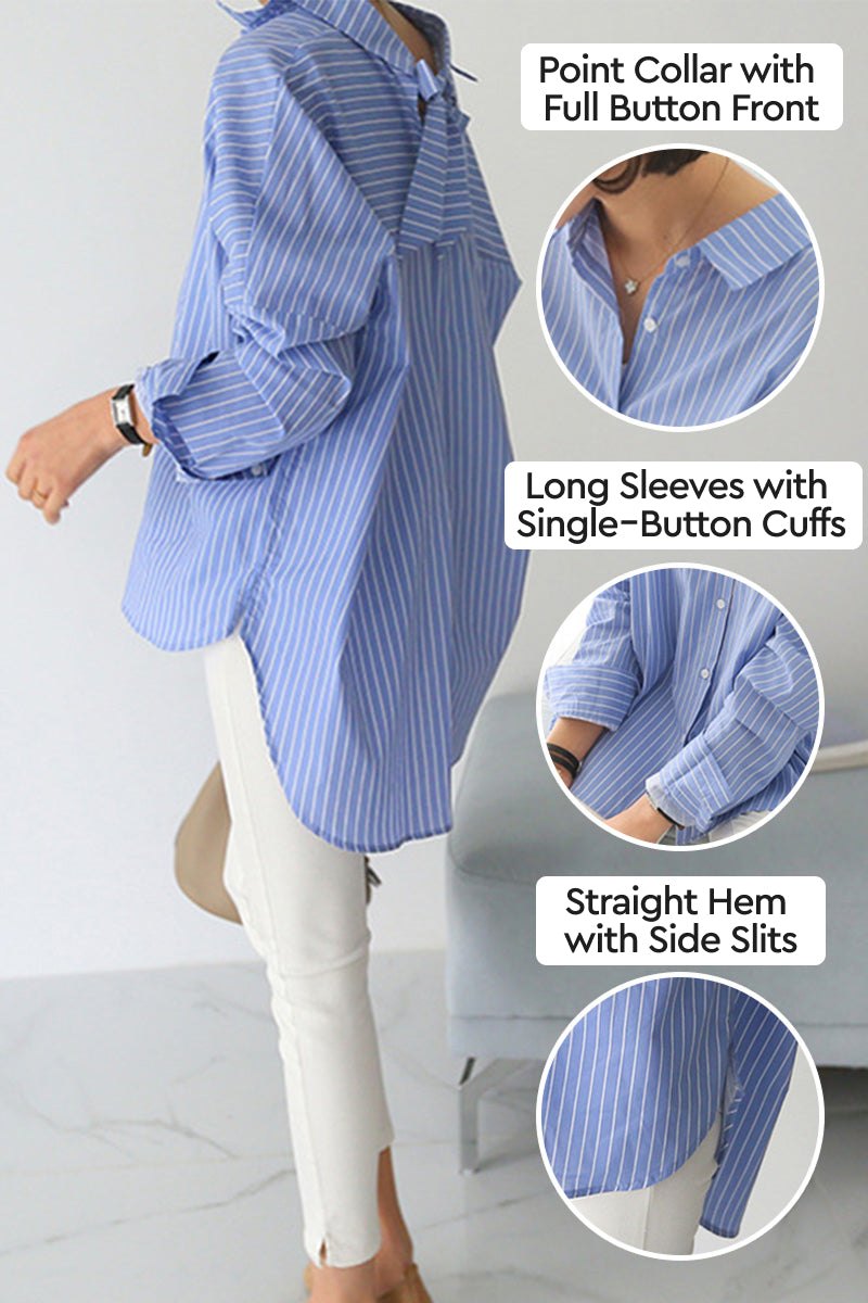 100% Cotton Oversized Striped Shirt