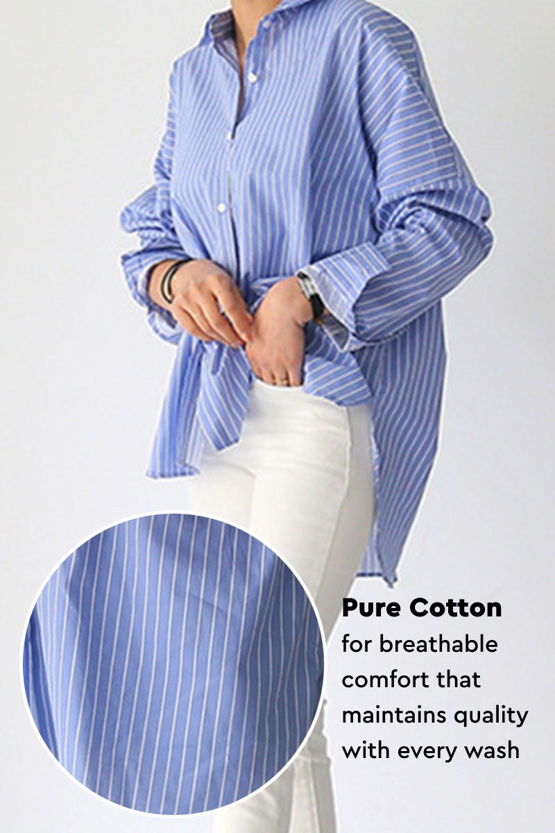 100% Cotton Oversized Striped Shirt