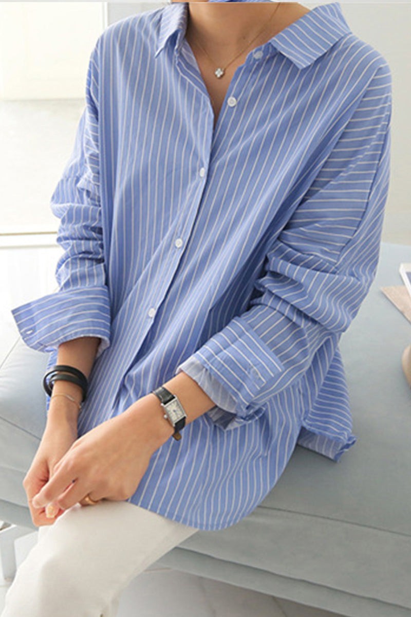 100% Cotton Oversized Striped Shirt