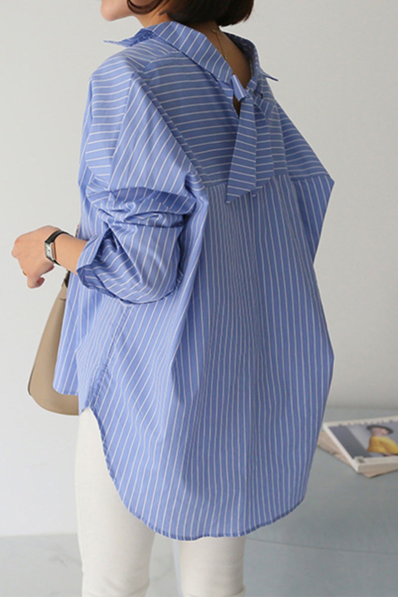 100% Cotton Oversized Striped Shirt