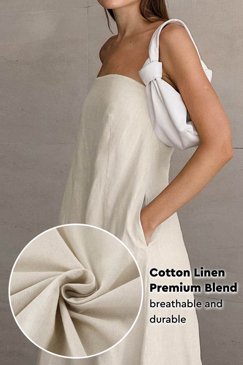 100% Cotton Linen “Dolce Vita” Strapless Dress