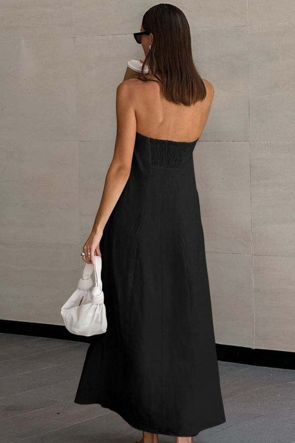 100% Cotton Linen “Dolce Vita” Strapless Dress