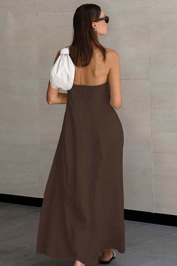 100% Cotton Linen “Dolce Vita” Strapless Dress