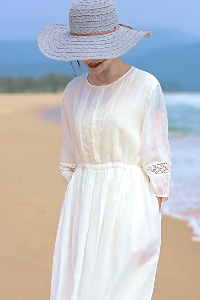 100% Linen Coastal Shift Dress TOSCANA