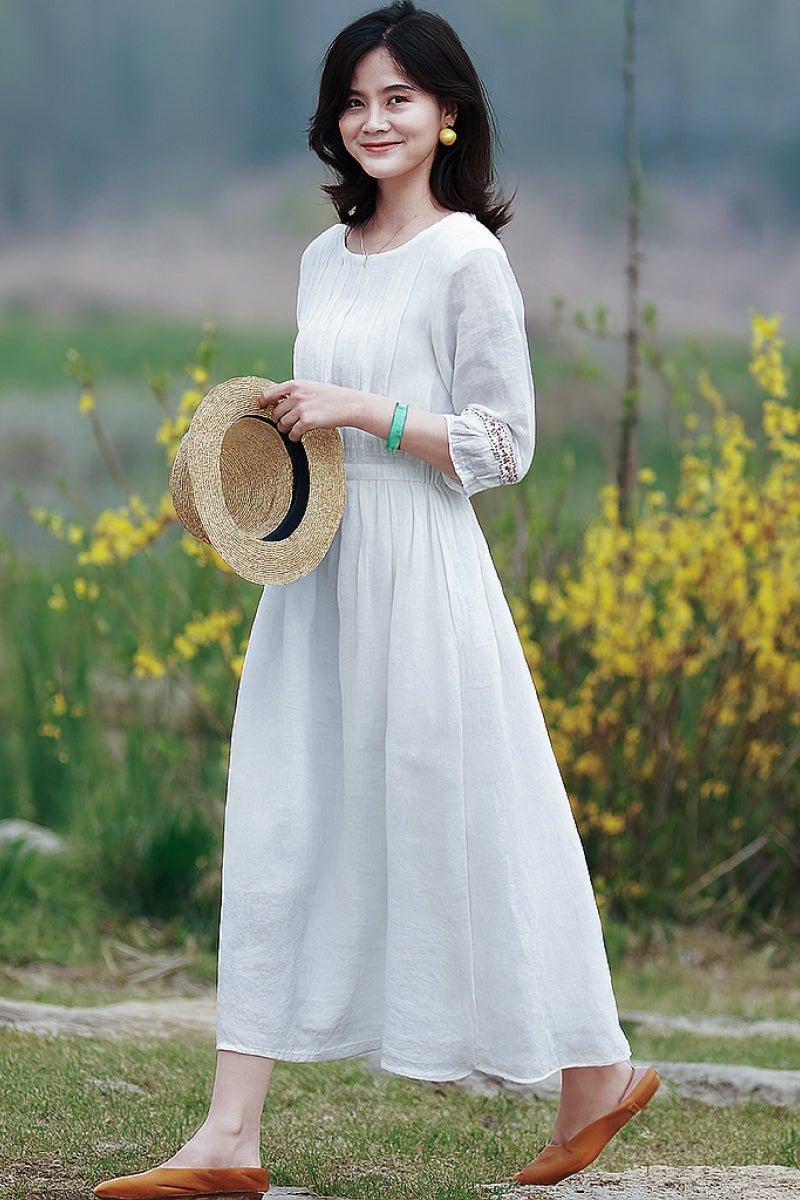 100% Linen Coastal Shift Dress TOSCANA