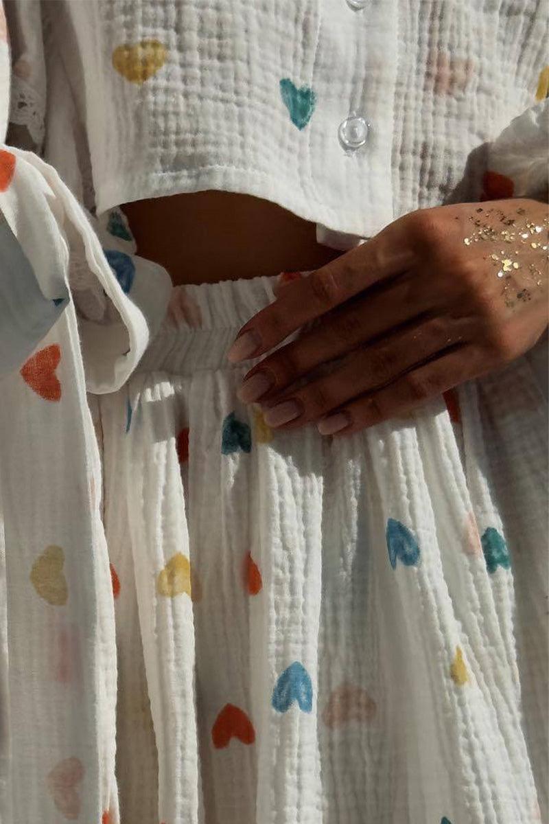 Sweet Countryside 100% Cotton Ruffled Two-Piece Set