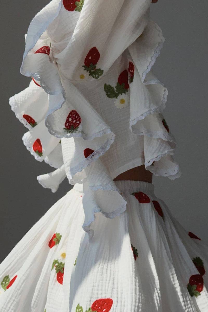 Sweet Countryside 100% Cotton Ruffled Two-Piece Set