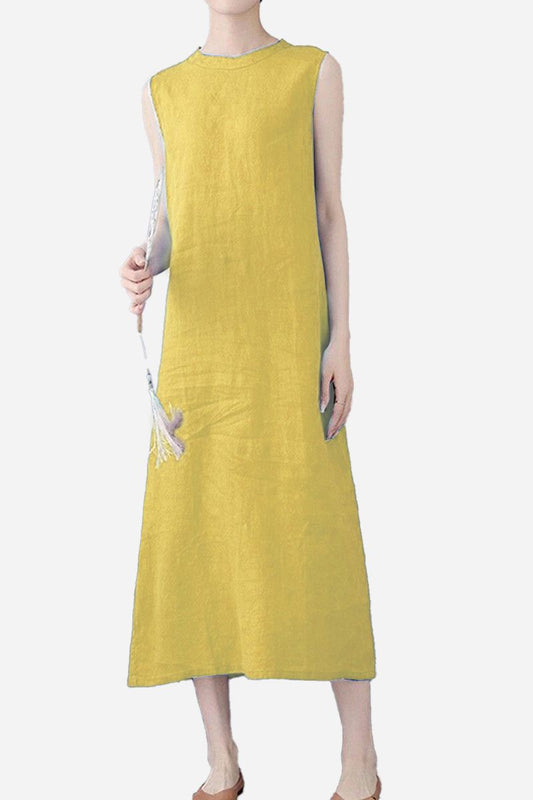 Sunrise Market 100% Linen Midi Dress