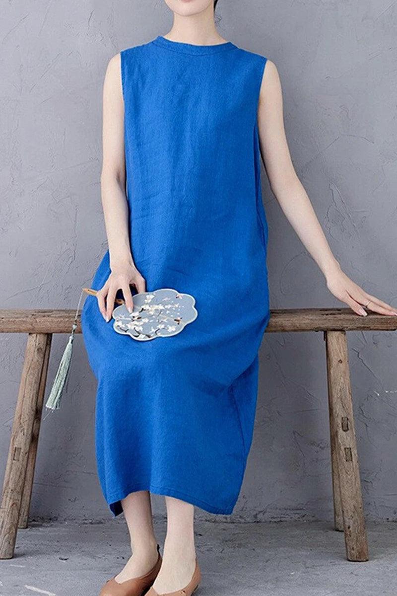 Sunrise Market 100% Linen Midi Dress