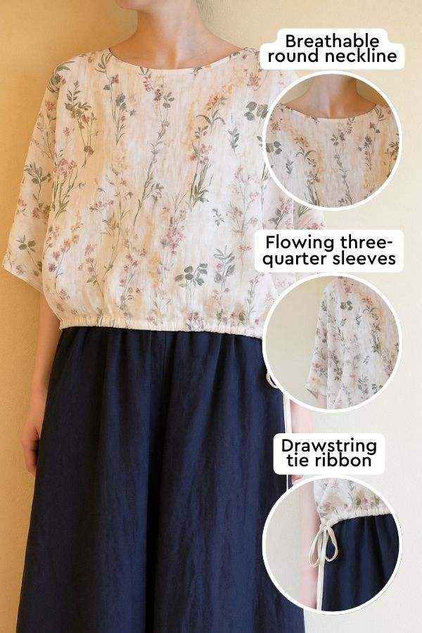 Botanical Garden 100% Linen Art Blouse