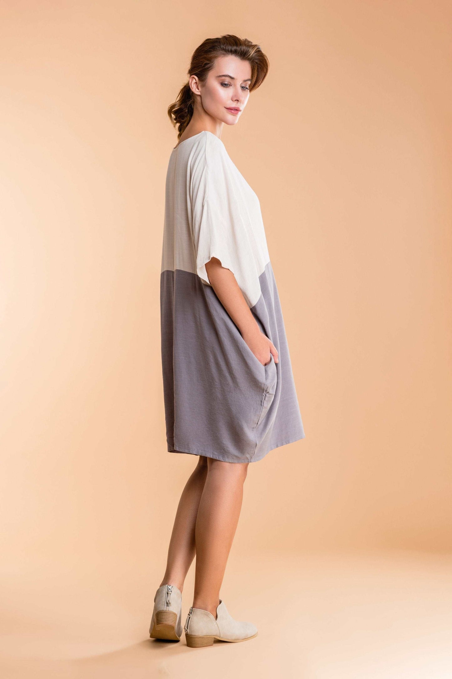 Oversized T-shirt Dress in Colour Block
