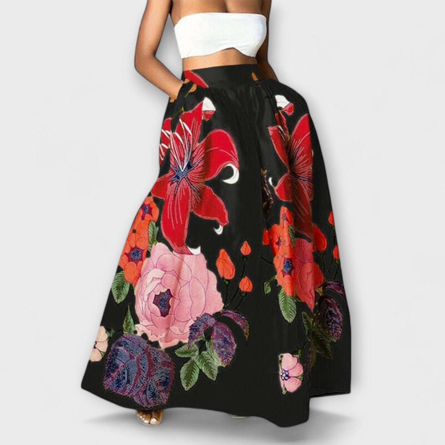 Ysolda - High-Waisted Floral Skirt