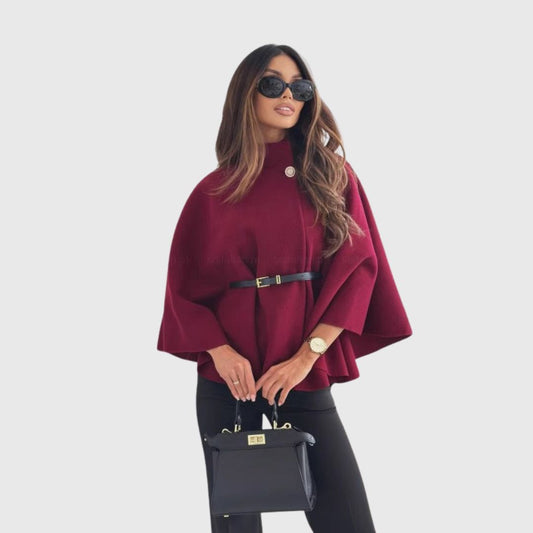 Eleanor - Elegant Belted Cape Jacket