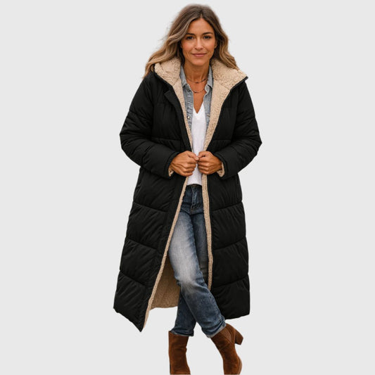 Paige - Long Hooded Quilted Coat