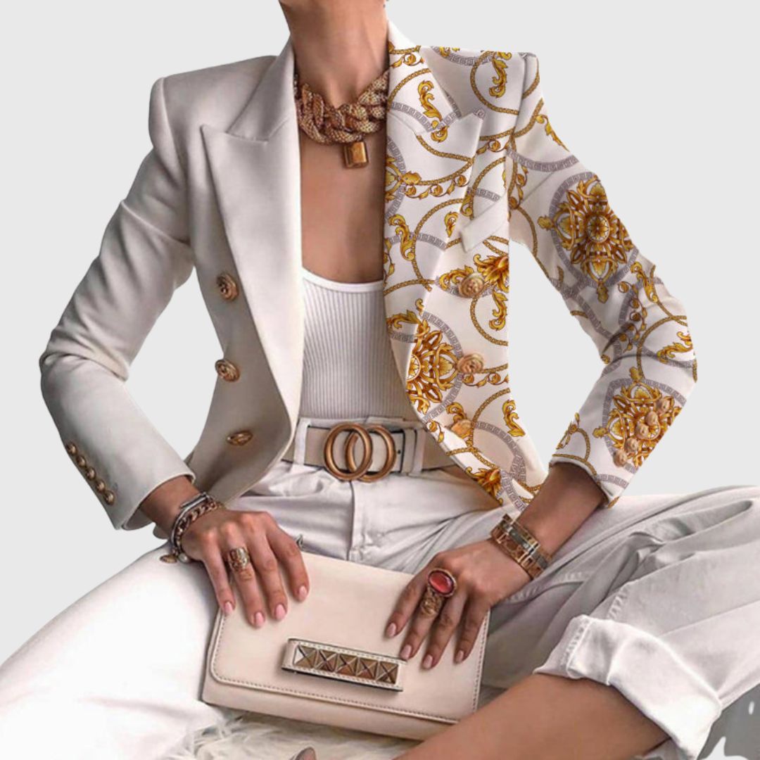Eleanor - Contrast Panel Buttoned Blazer