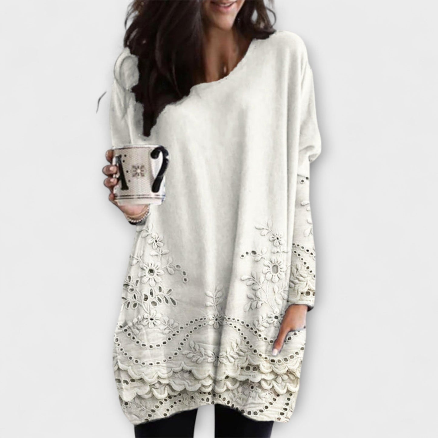 Riley – Printed Embroidery Sweater