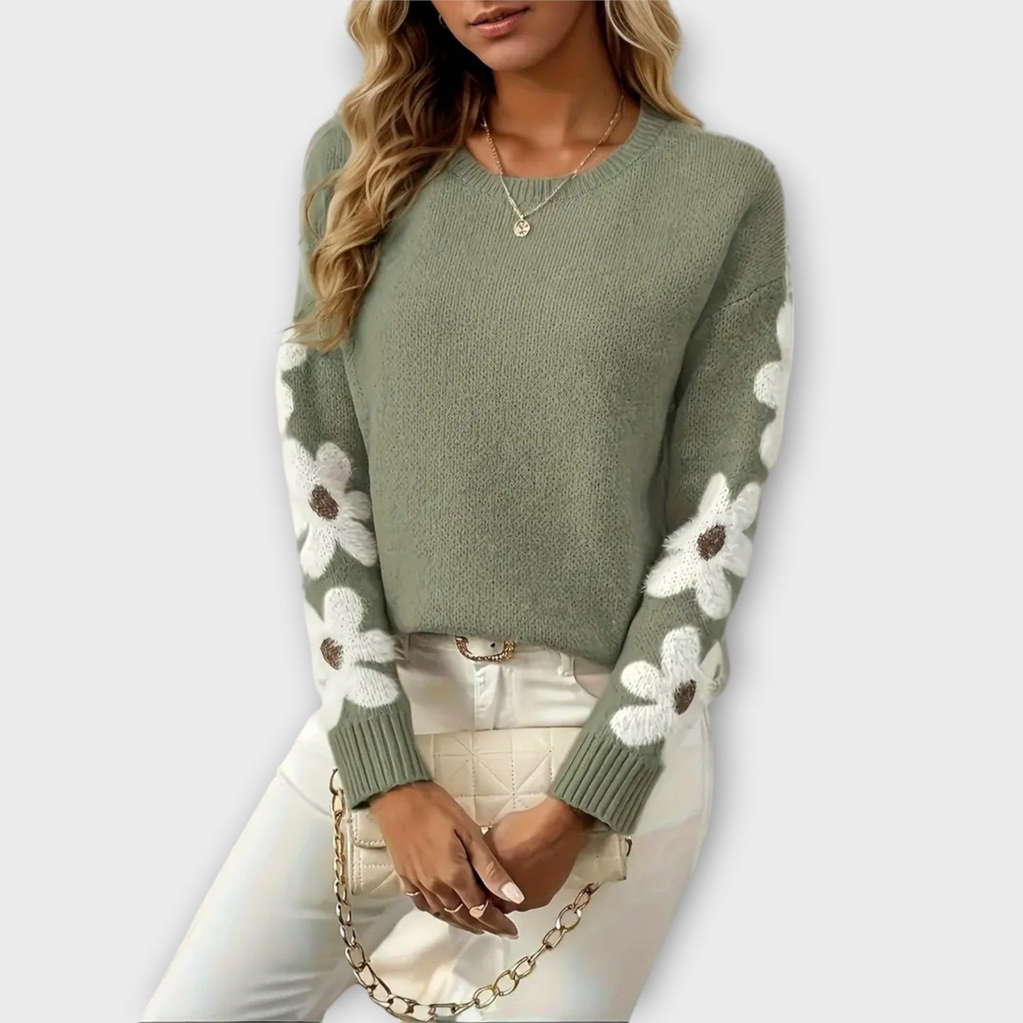 Aurora - Soft Knit Floral Sweater